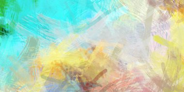 Soyut arkaplanda pürüzlü fırça darbeleri. Fırça boyası. Renkli boya darbeleri. Eşsiz duvar sanatı. Tuvaldeki modern sanat. Renkli çağdaş sanat eserleri.