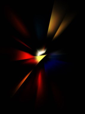 Parlayan ışıkları hareket ettirmenin havalı arka planı. Tasarımınız için canlı renkli bir portal şablonu. Işık ışınları ve hareket halindeki ışıldayan parçacıklar bir solucan deliği şekli oluşturuyor..