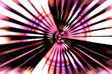 Siyah arkaplanda dönen ışık gösterisi. Lüks çizgiler. Parlak kıvrımlı duvar kağıdı. Uzay tüneli. Dönen ışık çemberi ya da maytap izi. Parlak konsept çizimi.