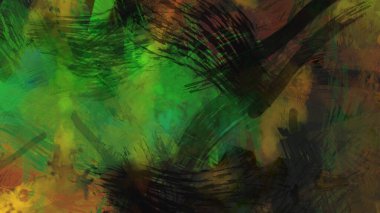 Soyut arkaplanda pürüzlü fırça darbeleri. Fırça boyası. Renkli boya darbeleri. Eşsiz duvar sanatı. Tuvaldeki modern sanat. Renkli çağdaş sanat eserleri.