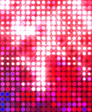 Parlak desenli duvar kağıdı. Sahne ışıkları olan renkli ışıkların ihtişamlı arkaplanı. Parlayan ışıklar siyah arka planda parti izleri. Sahne veya stadyum ışıklarının dijital illüstrasyonu. 