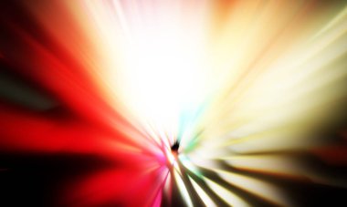 Siyah zemin üzerinde ışık parçacığı izleri. Parlayan parçacıkları ve çizgileri olan ışık patlaması yıldızı. Güzel hareketli soyut ışınlar duvar kağıdı. Renkli Patlama grafiği. Işık ışınlarının patlaması. 