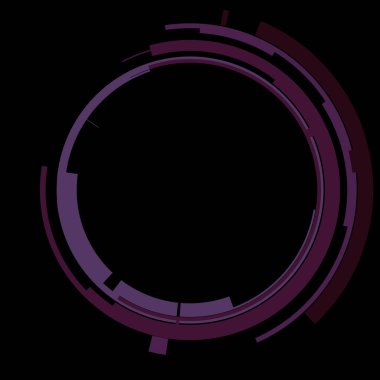 Fütürist dairesel gövde arayüzü elementi. Soyut çember geometrik arkaplan. Dijital teknolojinin grafiksel çizimi.