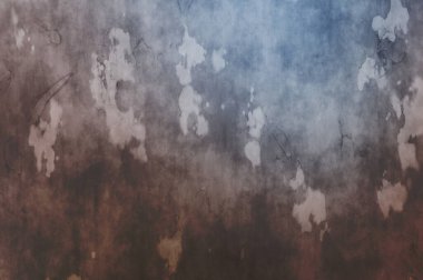 Gergin bir geçmişi ve sıkıntılı bir yapısı var. Renkli tozlu şablon. Tasarımınız için doku ve elementler. Çizik ve lekeli duvar kağıdı. Gotik duvar.