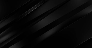 Geometrik katmanlı 3 boyutlu siyah arkaplan. Soyut koyu fütüristik duvar kağıdı. Zarif, parlak çizgili arka plan. Poster, broşür, sunum ve web sitesi için geometrik şablon tasarımı.
