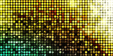 Parlayan ışıklar siyah arka planda parti izleri. Sahne veya stadyum ışıklarının dijital illüstrasyonu. Parlak desenli duvar kağıdı. Sahne ışıkları ile renkli ışıkların ihtişamlı arkaplanı.