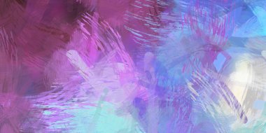 Soyut arkaplanda pürüzlü fırça darbeleri. Fırça boyası. Renkli boya darbeleri. Eşsiz duvar sanatı. Tuvaldeki modern sanat. Renkli çağdaş sanat eserleri.