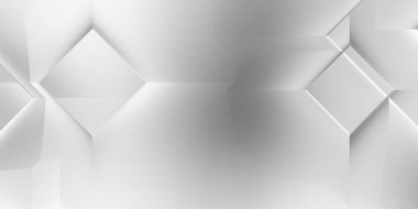 Beyaz 3d geometrik arka plan. Karanlık elementleri olan birinci sınıf soyut duvar kâğıdı. Poster, broşür, sunum ve web sitesi için özel tasarım. Moda lüks minimalist tasarım. Geometrik şablon. 