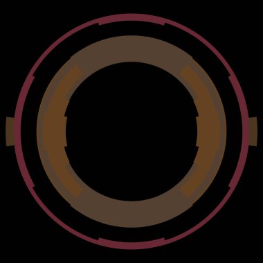Fütürist dairesel gövde arayüzü elementi. Soyut çember geometrik arkaplan. Dijital teknolojinin grafiksel çizimi.