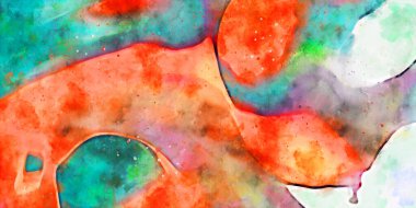 Kova desenli illüstrasyon. Çağdaş ve modern doku. Soyut renk boyama arka planı. Yaratıcı ve sanatsal duvar kağıdı. Fırçalanmış şekilleri ve lekeleri olan sanatsal duvar..