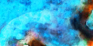 Kova desenli illüstrasyon. Çağdaş ve modern doku. Soyut renk boyama arka planı. Yaratıcı ve sanatsal duvar kağıdı. Fırçalanmış şekilleri ve lekeleri olan sanatsal duvar..