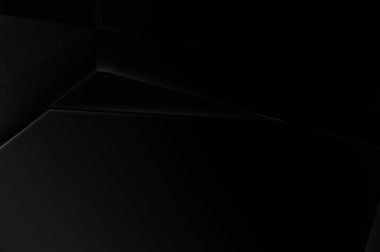 Lüks minimalist tasarım. Fütürist şablon. Karanlık elementleri olan birinci sınıf soyut duvar kâğıdı. Zarif bir zemin. Siyah üç boyutlu geometrik arkaplan. Poster, broşür, sunum için tasarım.