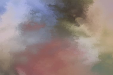 Modern fırça darbeleri. Poster, duvar sanatı, afiş, kart, kitap kapağı veya ambalaj için rahatlatıcı kompozisyonun yumuşak renkli çizimi. Pastel renklerle suluboya. 