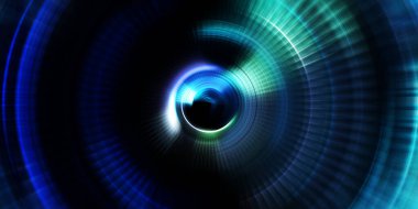 Parlayan neon ışıkları. Parlak sunum tasarım şablonu. Fotoğraf makinesi konsepti. Soyut arkaplan. Dönen ışık ışınları. Hareketli kavramsal duvar kağıdı. Grafik dijital illüstrasyon. 