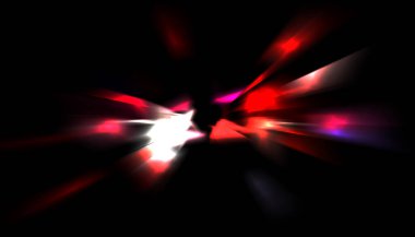 Parlayan ışıkları hareket ettirmenin havalı arka planı. Tasarımınız için canlı renkli bir portal şablonu. Işık ışınları ve hareket halindeki ışıldayan parçacıklar bir solucan deliği şekli oluşturuyor..