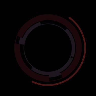 Fütürist dairesel gövde arayüzü elementi. Soyut çember geometrik arkaplan. Dijital teknolojinin grafiksel çizimi.