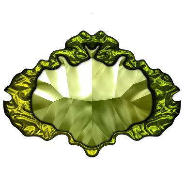 Beyaz arka planda izole bir mücevher. Mücevherli bir fantezi mücevherin 3 boyutlu görüntüsü. Masal elementi. Lüks grafik duvar kağıdı.