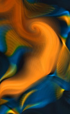 Hareketli girdapların soyut çizimi. Titreşimli renkli kıvrımların dönen akışı. Kıvrımlı ve kıvrımlı arka plan ve çizgiler. Garip duvar kâğıdı tasarımı. Dalgalanma arkaplanı.