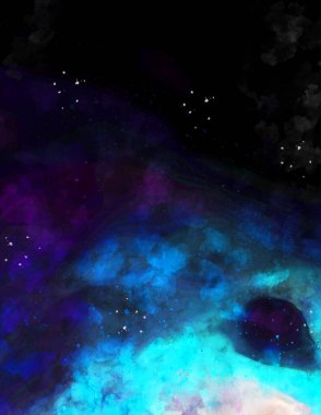 Kova desenli illüstrasyon. Çağdaş ve modern doku. Soyut renk boyama arka planı. Yaratıcı ve sanatsal duvar kağıdı. Fırçalanmış şekilleri ve lekeleri olan sanatsal duvar..