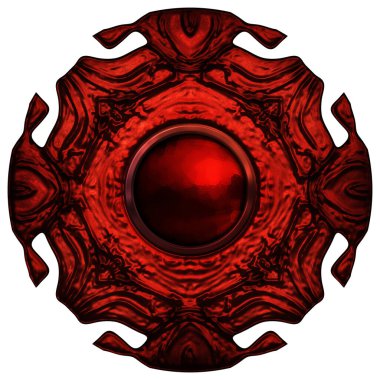 Beyaz arka planda izole bir mücevher. Mücevherli bir fantezi mücevherin 3 boyutlu görüntüsü. Masal elementi. Lüks grafik duvar kağıdı.