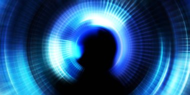 Parlayan neon ışıkları. Parlak sunum tasarım şablonu. Fotoğraf makinesi konsepti. Soyut arkaplan. Dönen ışık ışınları. Hareketli kavramsal duvar kağıdı. Grafik dijital illüstrasyon. 