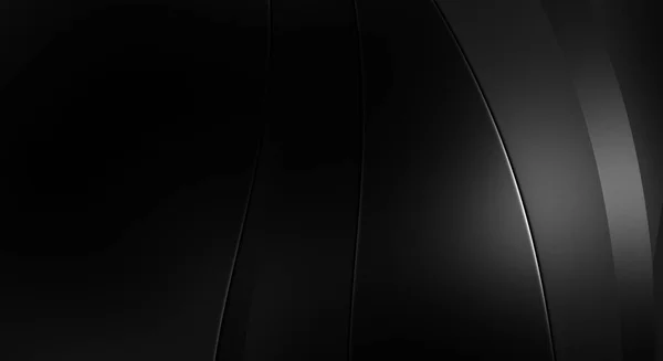 Superficie Nera Del Modello Curvy Illustrazione Sfondo Astratto Futuristico Design — Foto Stock
