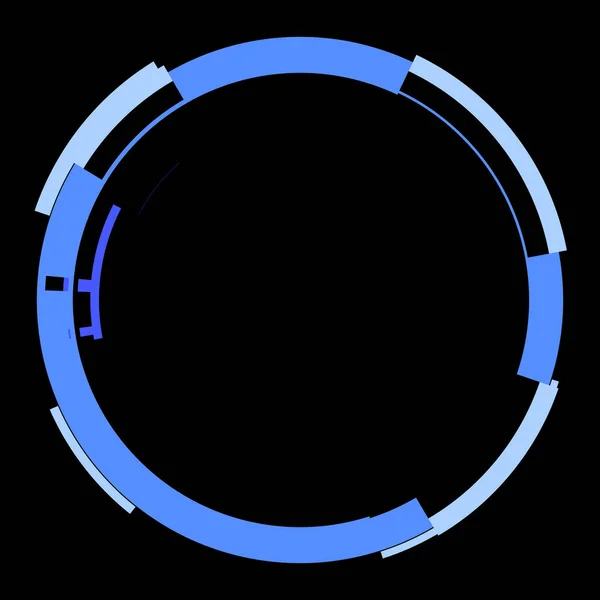 未来的な円形のハードインターフェイス要素 抽象円幾何学的背景 デジタル技術のグラフィックイラスト — ストック写真