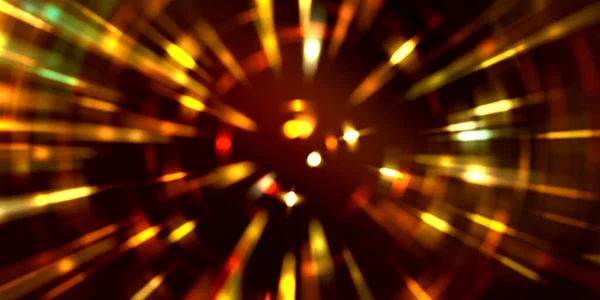 stock image Cool background of moving glowing lights. Vibrant colorful portal template for your design. Light rays and glow particles in motion forming a wormhole shape.