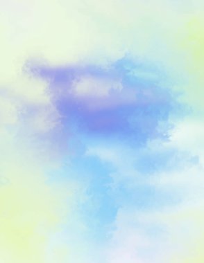 Modern fırça darbeleri. Poster, duvar sanatı, afiş, kart, kitap kapağı veya ambalaj için rahatlatıcı kompozisyonun yumuşak renkli çizimi. Pastel renklerle suluboya. 