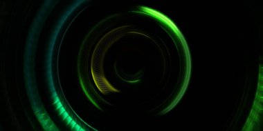 Fotoğraf makinesi konsepti. Soyut arkaplan. Dönen ışık ışınları. Hareketli kavramsal duvar kağıdı. Grafik dijital illüstrasyon. Parlayan neon ışıkları. Parlak sunum tasarım şablonu.