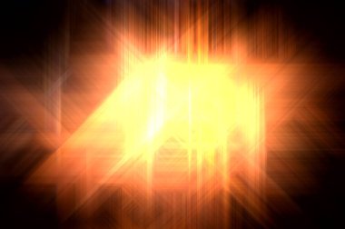 Parlak prizma arayüzü elementi. Soyut alevli geometrik arkaplan. Dijital teknolojinin grafiksel çizimi.