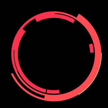 Fütürist dairesel gövde arayüzü elementi. Soyut çember geometrik arkaplan. Dijital teknolojinin grafiksel çizimi.