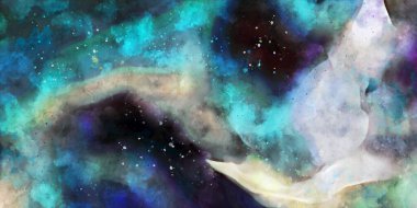 Kova desenli illüstrasyon. Çağdaş ve modern doku. Soyut renk boyama arka planı. Yaratıcı ve sanatsal duvar kağıdı. Fırçalanmış şekilleri ve lekeleri olan sanatsal duvar..