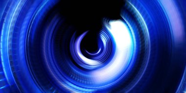 Fotoğraf makinesi konsepti. Soyut arkaplan. Dönen ışık ışınları. Hareketli kavramsal duvar kağıdı. Grafik dijital illüstrasyon. Parlayan neon ışıkları. Parlak sunum tasarım şablonu.