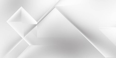 Beyaz 3d geometrik arka plan. Karanlık elementleri olan birinci sınıf soyut duvar kâğıdı. Poster, broşür, sunum ve web sitesi için özel tasarım. Moda lüks minimalist tasarım. Geometrik şablon. 