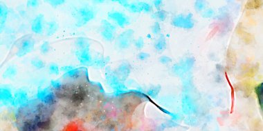 Kova desenli illüstrasyon. Çağdaş ve modern doku. Soyut renk boyama arka planı. Yaratıcı ve sanatsal duvar kağıdı. Fırçalanmış şekilleri ve lekeleri olan sanatsal duvar..