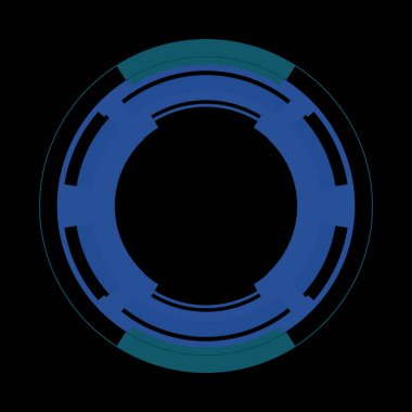 Fütürist dairesel gövde arayüzü elementi. Soyut çember geometrik arkaplan. Dijital teknolojinin grafiksel çizimi.