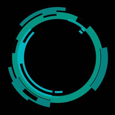 Fütürist dairesel gövde arayüzü elementi. Soyut çember geometrik arkaplan. Dijital teknolojinin grafiksel çizimi.