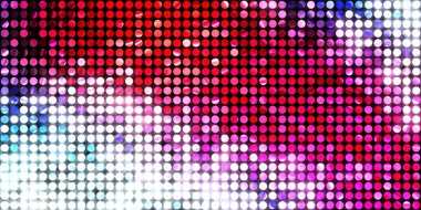 Parlayan ışıklar siyah arka planda parti izleri. Sahne veya stadyum ışıklarının dijital illüstrasyonu. Parlak desenli duvar kağıdı. Sahne ışıkları ile renkli ışıkların ihtişamlı arkaplanı.