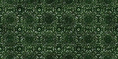 Renkli kumaş arka planında moda tarzında gümüş örgü süsü olan lüks, kusursuz bir şablon. Duvar kağıtları ve tekstil baskısı için tasarım. Lüks, ışıl ışıl metalimsi fantezi dokusu.