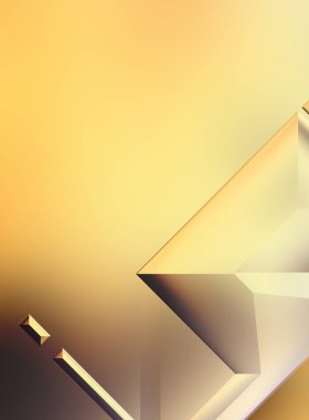 Geometrik dinamik şekiller. Gölgeli teknoloji dijital şablonu ve gradyan arka planda ışıklar. Modern basit geometrik renk gradyanı soyut arkaplan. 3B illüstrasyon. 