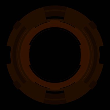 Fütürist dairesel gövde arayüzü elementi. Soyut çember geometrik arkaplan. Dijital teknolojinin grafiksel çizimi.