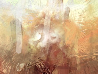 Soyut arkaplanda pürüzlü fırça darbeleri. Fırça boyası. Renkli boya darbeleri. Eşsiz duvar sanatı. Tuvaldeki modern sanat. Renkli çağdaş sanat eserleri.