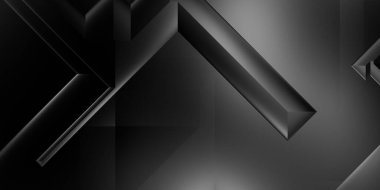 Siyah üç boyutlu geometrik arkaplan. Moda lüks minimalist tasarım. Geometrik şablon. Karanlık elementleri olan birinci sınıf soyut duvar kâğıdı. Poster, broşür, sunum, web sitesi için özel tasarım.