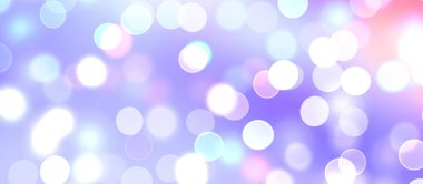 Kavramsal ışıklar duvar kağıdı. Güzel soyut çok renkli bokeh çemberleri parçacıklarla çevrili. Metninizi veya başlığınızı göstermek için boşluk ile odaklanmış olmayan canlı illüstrasyon. 
