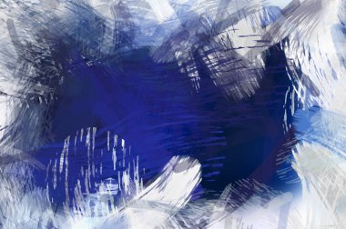 Soyut arkaplanda pürüzlü fırça darbeleri. Fırça boyası. Renkli boya darbeleri. Eşsiz duvar sanatı. Tuvaldeki modern sanat. Renkli çağdaş sanat eserleri.