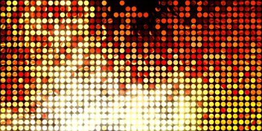 Parlayan ışıklar siyah arka planda parti izleri. Sahne veya stadyum ışıklarının dijital illüstrasyonu. Parlak desenli duvar kağıdı. Sahne ışıkları ile renkli ışıkların ihtişamlı arkaplanı.