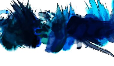 Mürekkep ve fosforlu kalemler yaratıcı çizimler. Beyaz arka planda boyama. El çizimi soyut renk dokuları. Poster, kart, davetiye, pankart, broşür, broşür için tasarım. Boyalı fırça darbeleri