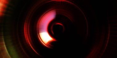 Parlayan neon ışıkları. Parlak sunum tasarım şablonu. Fotoğraf makinesi konsepti. Soyut arkaplan. Dönen ışık ışınları. Hareketli kavramsal duvar kağıdı. Grafik dijital illüstrasyon. 