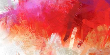 Soyut arkaplanda pürüzlü fırça darbeleri. Fırça boyası. Renkli boya darbeleri. Eşsiz duvar sanatı. Tuvaldeki modern sanat. Renkli çağdaş sanat eserleri.